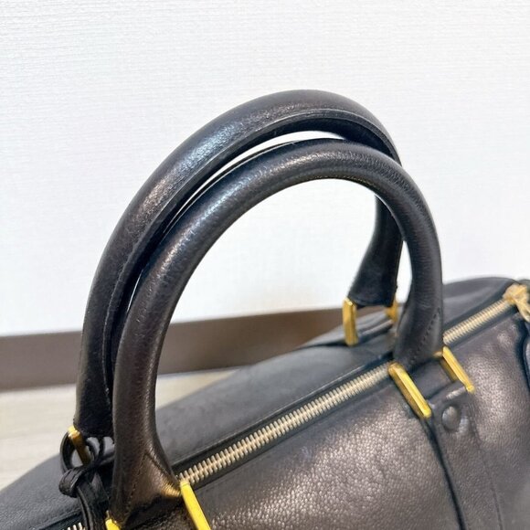 Authentic CHANEL Caviar Leather Large Bowler Bag Travel Bag Duffle Black CC Tote - Picture 7 of 13